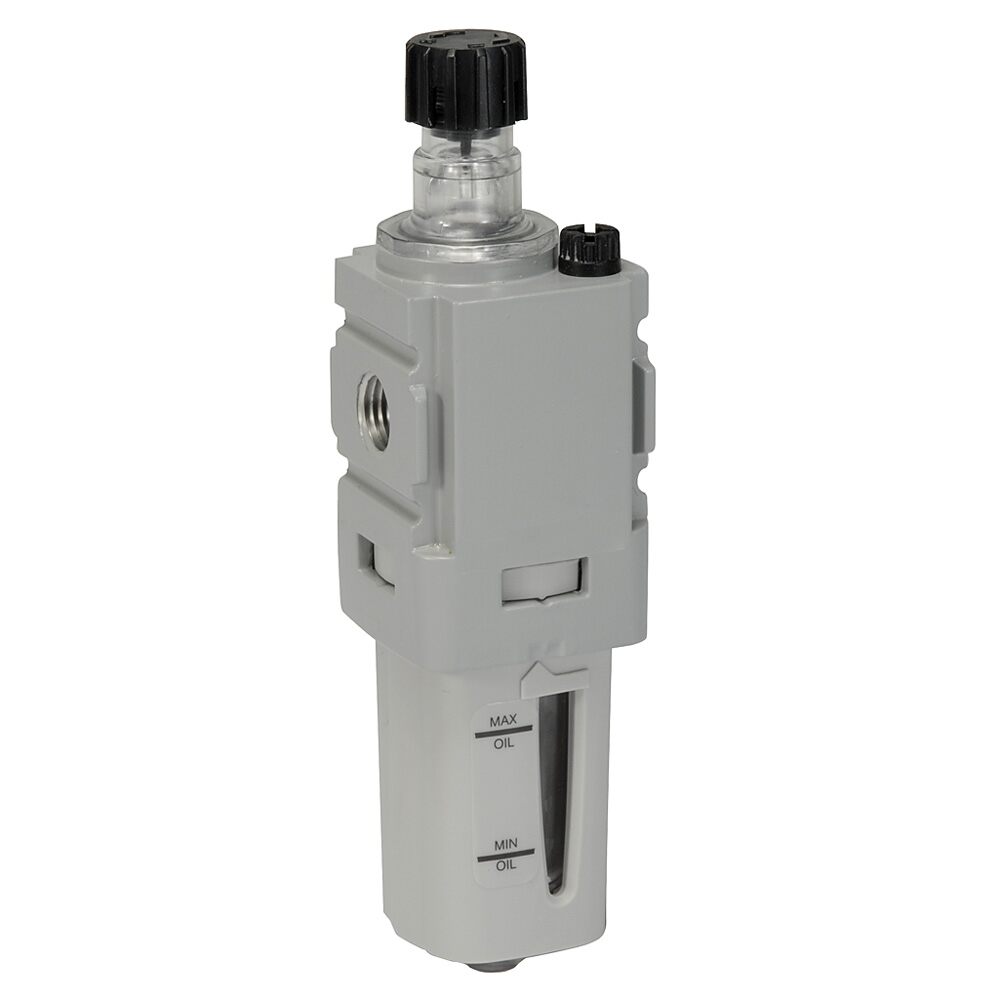 Parker Hannifin P31LB92LMNN Series P31 Global Modular Mini Lubricator, Oil Mist Standard Sight Dome Lube Type, Metal Bowl Without Sight Gauge, No Drain Closed End Drain,1/4